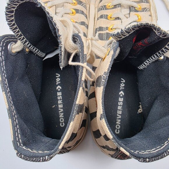 Converse All Star Zebra Stripe Womens Size 8.5 High Top Sneakers Gold Eyelets - Picture 6 of 13